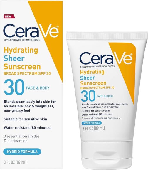 CERAVE HYDRATING SHEER SUNSCREEN SPF30