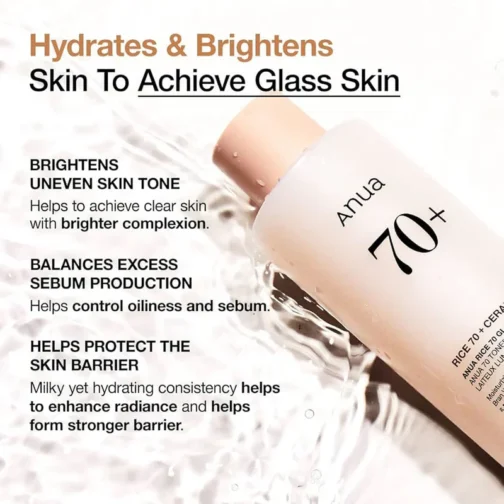 ANUA 70+ GLOW MILKY TONER 250ML - Image 5